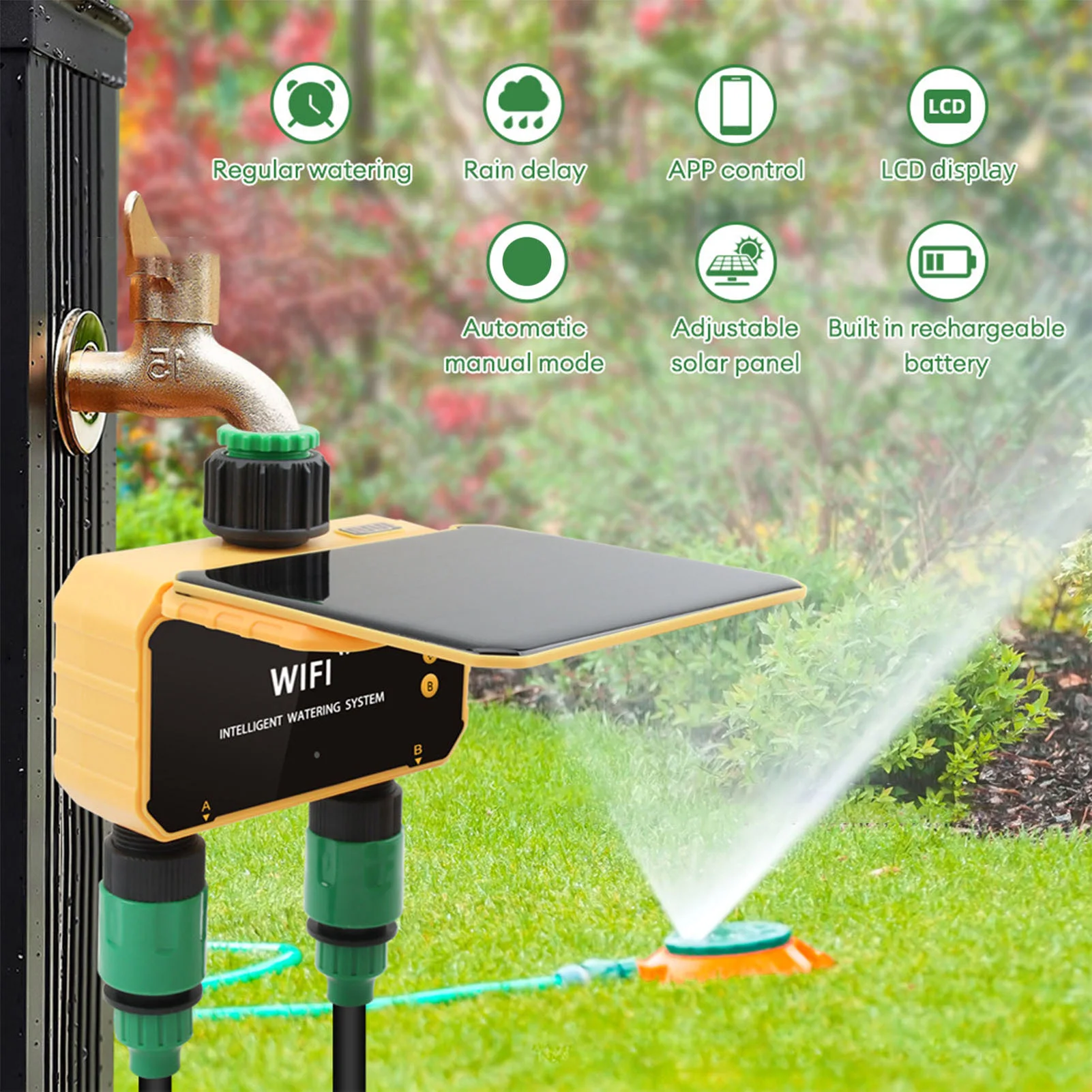 Smart Garden Solar - Solar WiFi Smart Irrigation Timer Rain
