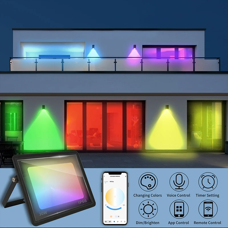 RGB TUYA Floodlight Smart APP  - огляд і ціна Smart Garden Drawing