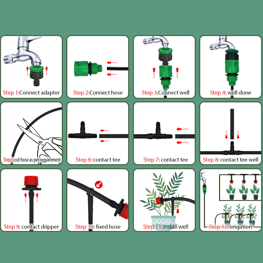 Greenhouse 15M-30M DIY Drip Ir - огляд і ціна Smart Garden Sprinkler System
