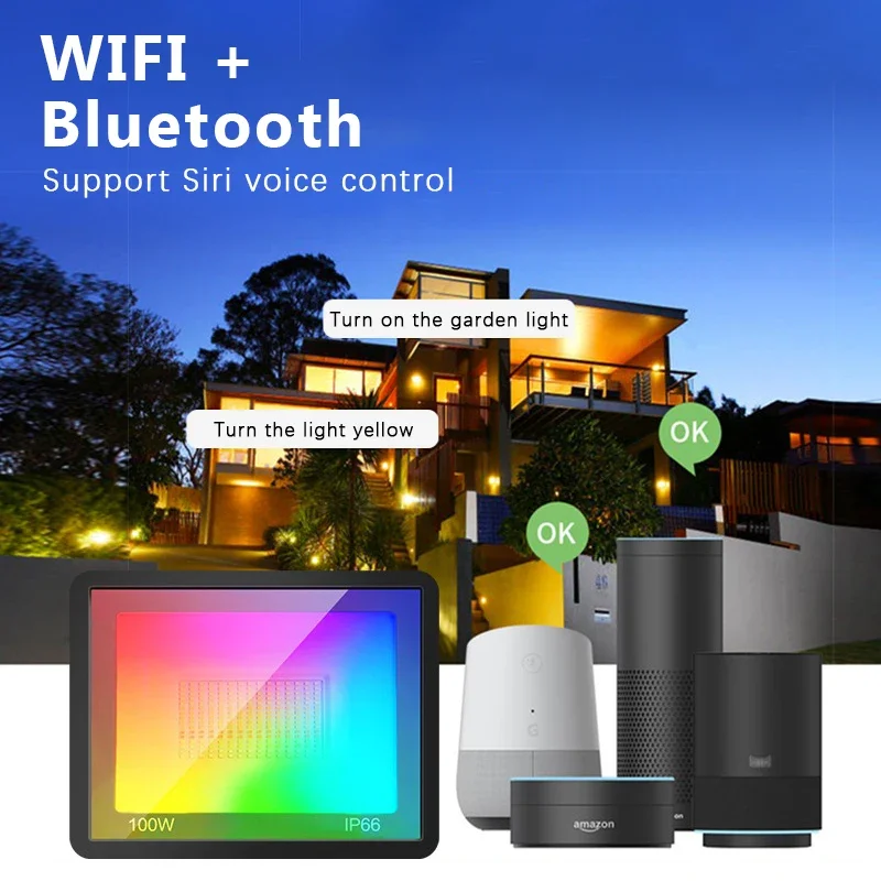 RGB TUYA Floodlight Smart APP  - огляд і ціна Smart Garden Drawing