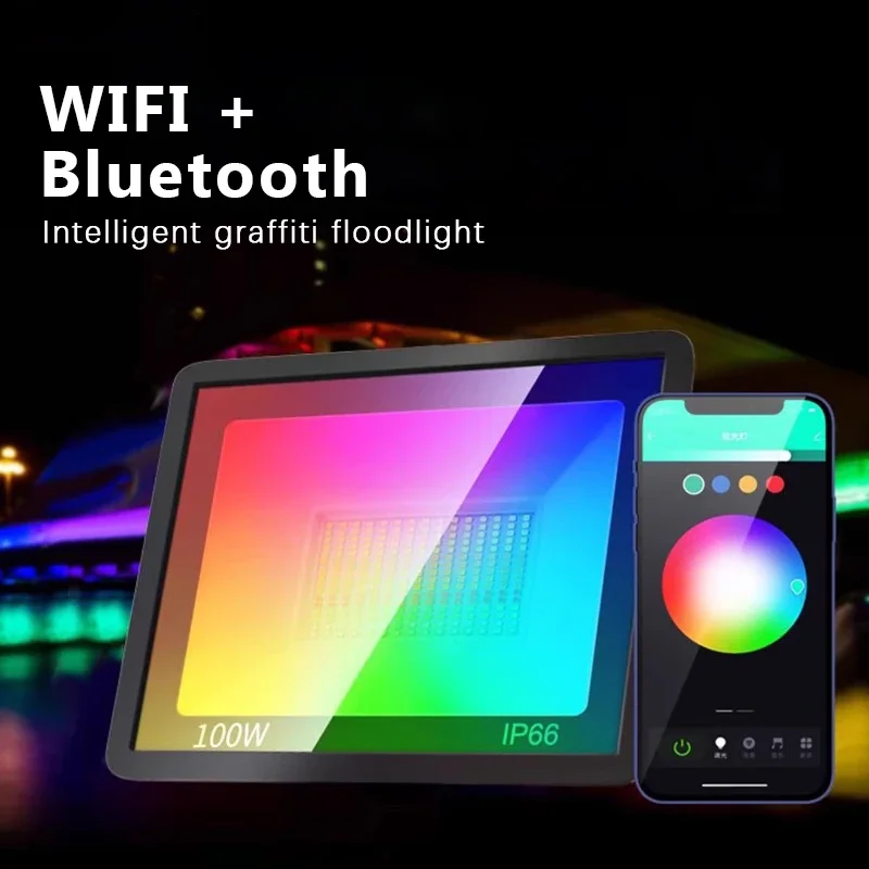 RGB TUYA Floodlight Smart APP  - огляд і ціна Smart Garden Drawing