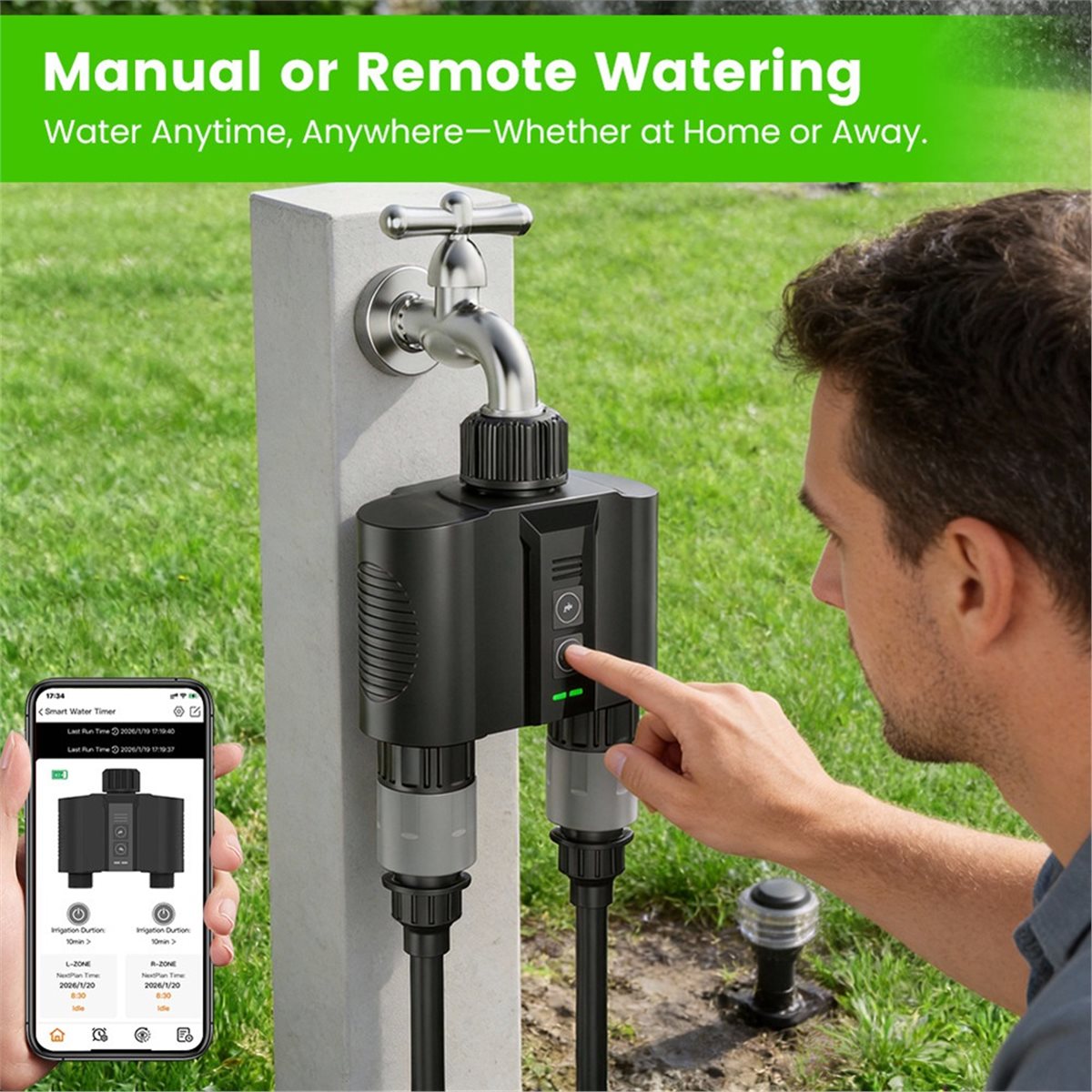 Y17A 1 Set WiFi Water Timer fo - огляд і ціна Smart Garden Hose Valve